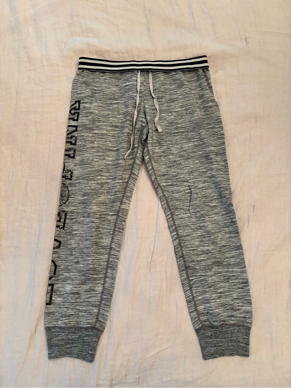 PINK Victoria's Secret Light Gray Marbled Jogger Sweatpants / Size Large